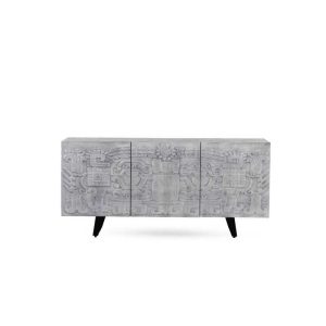 Aparador 3 P. Gris Madera Maciza – GABAR